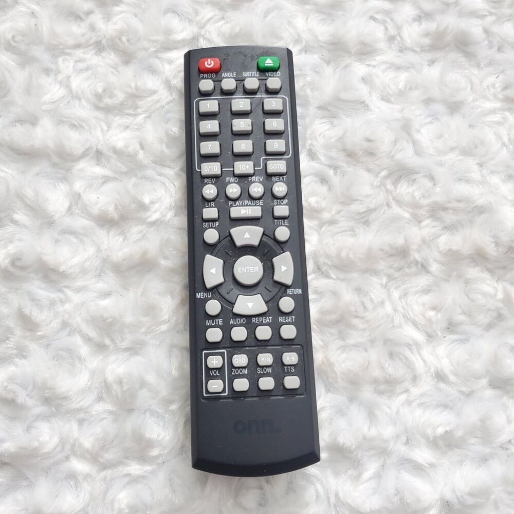 Onn. XL-6046 DVD Player Remote Control Black Subtitle Angle and Eject